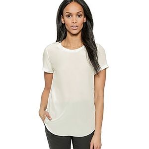 3.1 Phillip Lim 100% silk side slit white tee